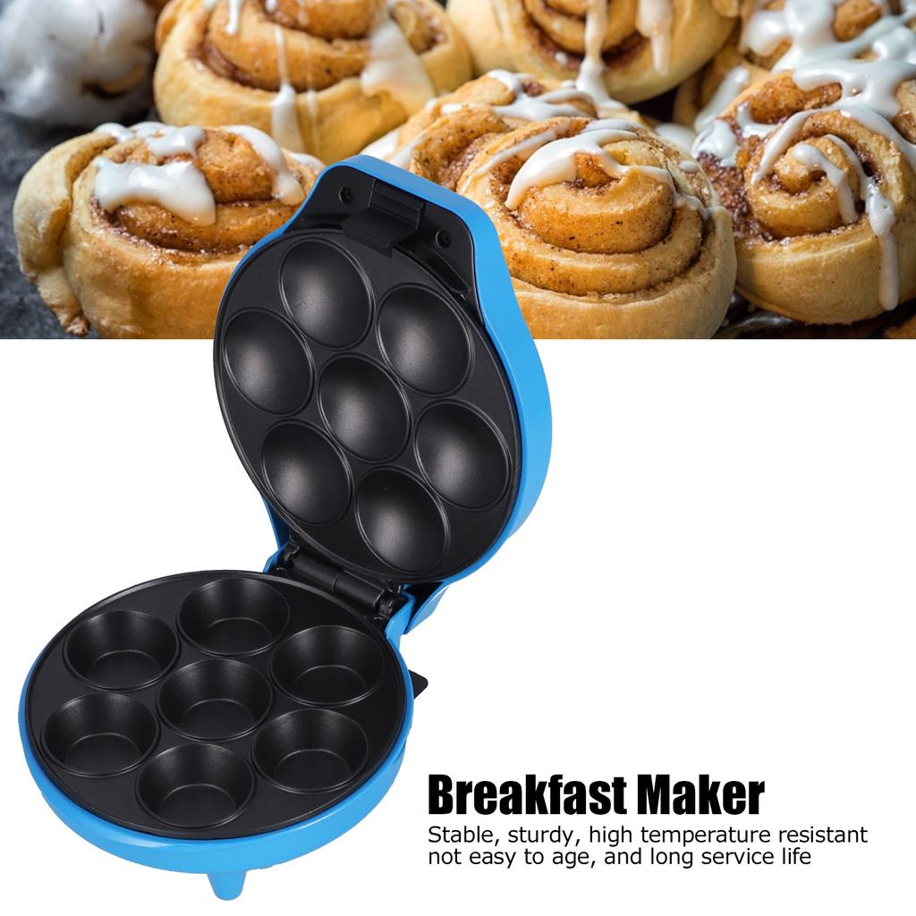1200W Electric Donut Maker Breakfast Machine Non-Stick 7 Holes Doughnut Makers for Kids Household Multi-Functional Cake Machine