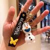 Disney Animation Princess Elsa Cute Car Keychain Snow White Figurine Backpack Charm Motorcycle Keychain Decorative Accessories