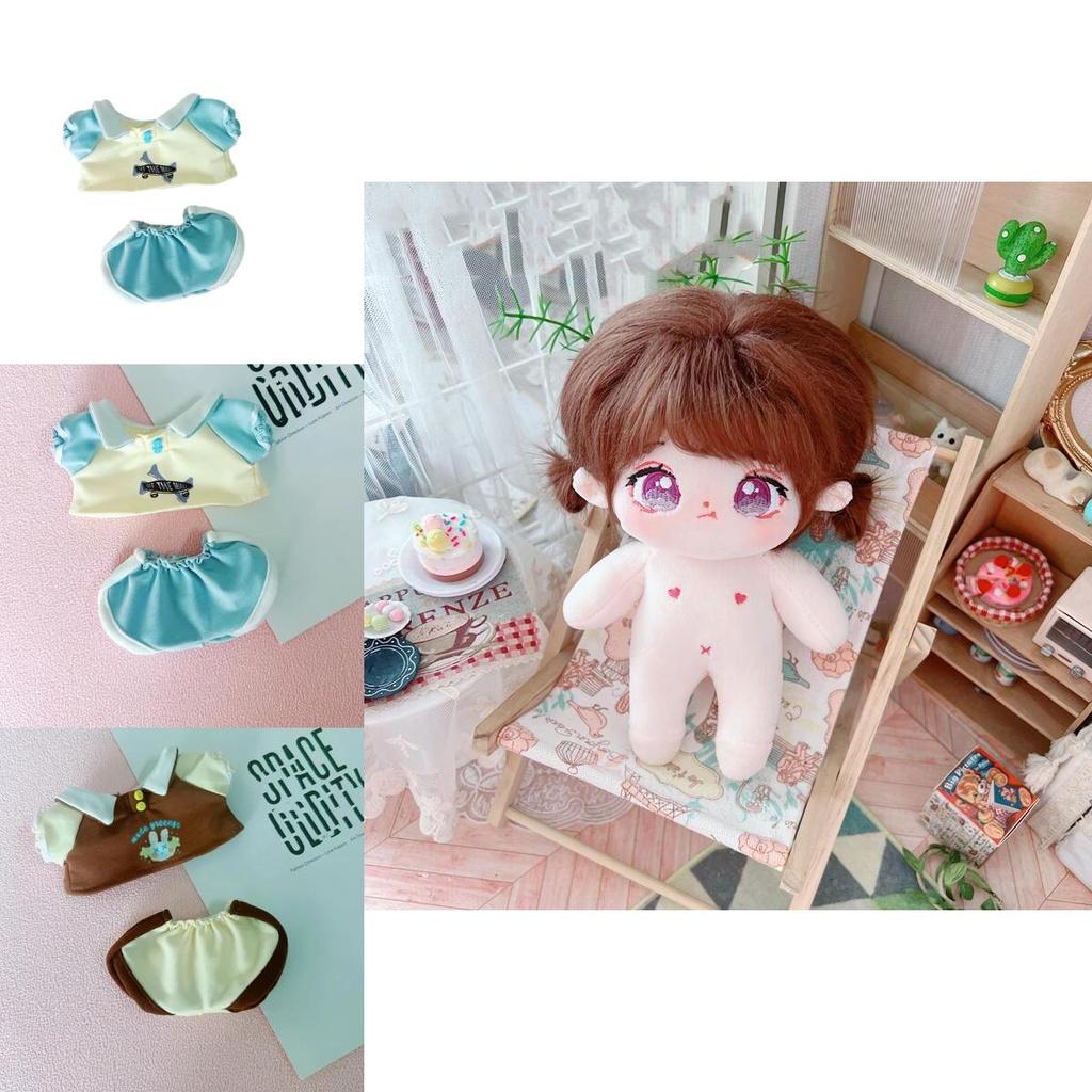 20cm Cotton Doll Plush Toy With Two Sets Of Clothes Keep Warm Shortcut Sweatshirt And Pants