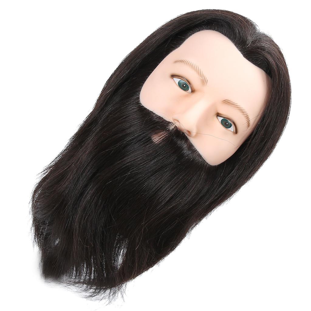 Salon Male Mannequin Head Human Hair Practice Hairdressing Training Head for Styling