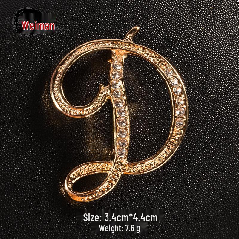 Men's Suit Jacket Brooch: Elegant English Letter Pin for a Stylish Touch