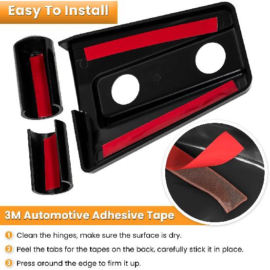 Door Hinge Cover Trim Exterior Accessories For Jeep Wrangler JK JKU Sport Rubicon Sahara X Unlimited 2-Door & 4-Door 2007-2018 (Black 8PCS)