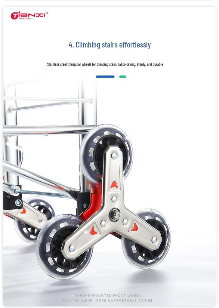 Chariot de Courses Pliant Portable Tianxi avec Roues pour Escaliers