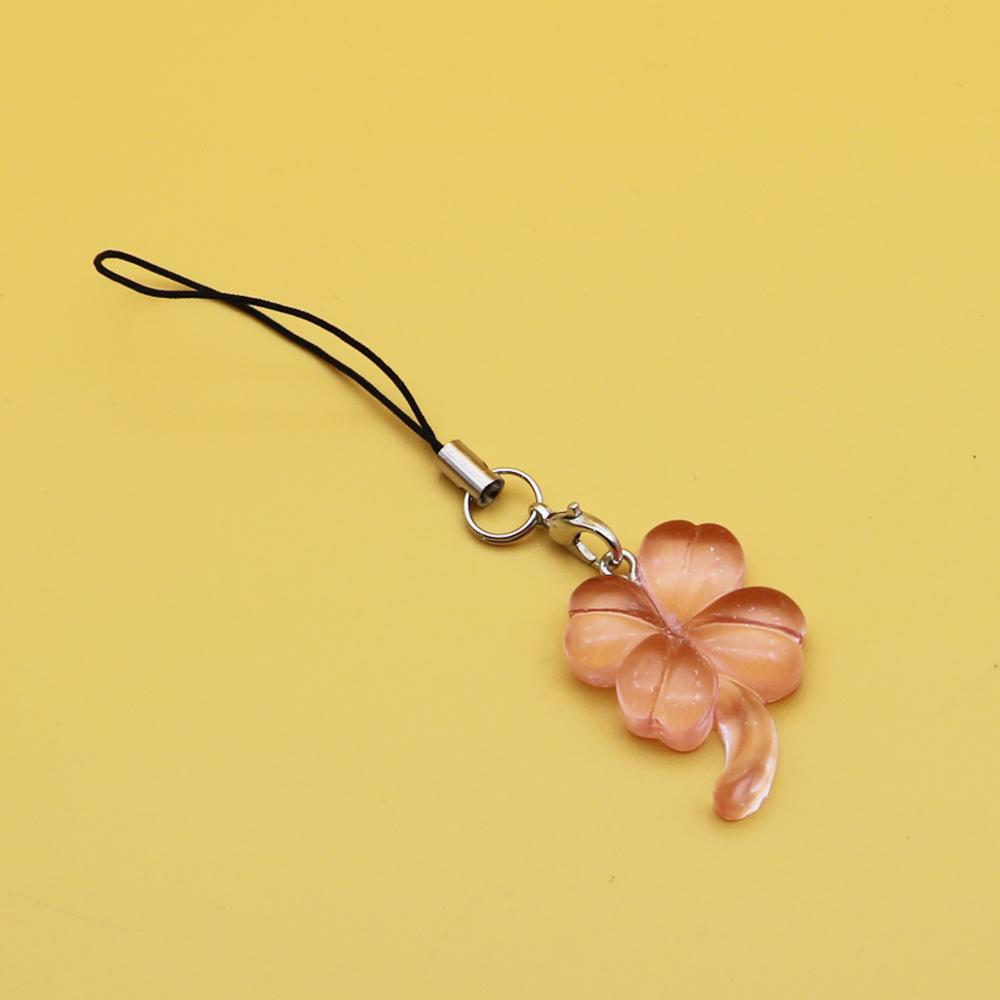 Cute Lucky Leaf Phone Charms Pendant Kawaii Keychain Cases For iP 14 Y2K Sweet Lanyard Accessories Ins Korea New