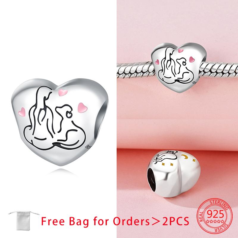 Heart Cat Pet Dog Beads Pendant Fit Bracelet Necklace Accessories Charms Copper Bead Jewelry Making Fine Jewelry Gift