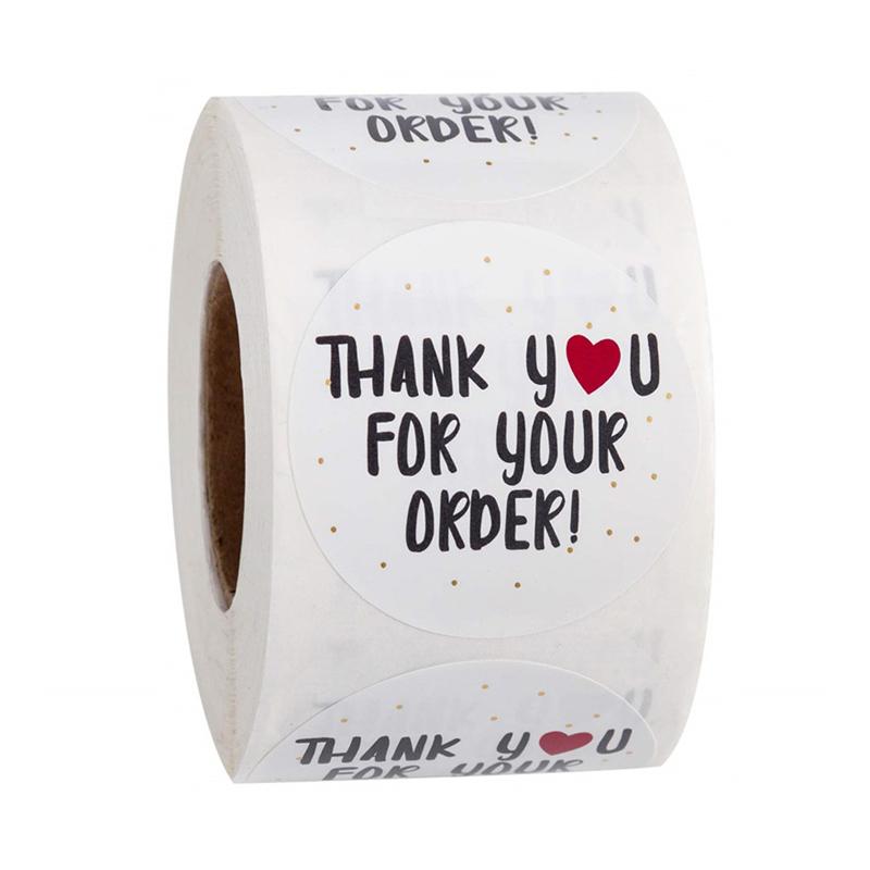 50-500pcs Round Gold Foil Thank You For Your Order Stickers 1 Inch Wedding Pretty Gift Cards Envelope Sealing Label Stickers