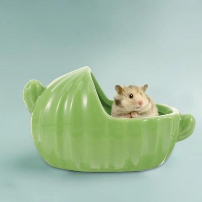 Hamster Badewanne Kleintier Sandbadbehälter Futternapf Meerschweinchen Badehalter Waschbares Versteck Hamster Haustier Kühlwanne Keramik