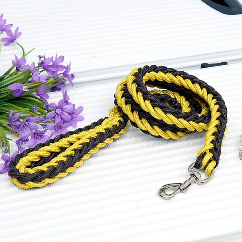 

130cm Pet Dog Leash Double Row Adjustable Pet Collar Nylon Leash Double Colors Canvas For Medium Large Dogs Accessoires Hot-Sale Dia. 1.5cm