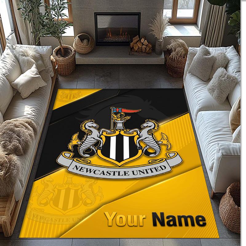 Newcastle United FC Printed Crystal Velvet Rug Non‑Slip Crystal Velvet Carpet For Sofa Bedroom Indoor Home Decoration