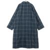 MidiUmi Wool Blend Check Pattern Long Sleeve Long Coat Navy Women Used