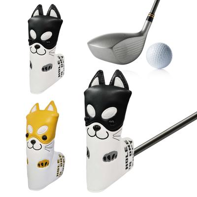 PU Leather Golfs Headcover Protective Cover Rod Head Cases Cartoon Dog Pattern Golfs Iron Head Cover Golfs Accessories