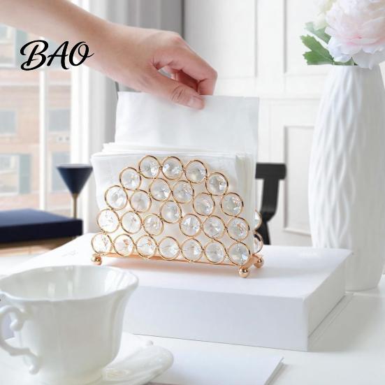 Countertop Paper Towel Holder Crystal Napkin Holder, Stable Vertical Storage Stand, with Anti-Slip European Style Feet, Durable Rust-Proof Tissue