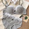 Printed Bear French Floral Lace Underwear Women's Small Breasts Gather To Show Large and Thin Bras New Models