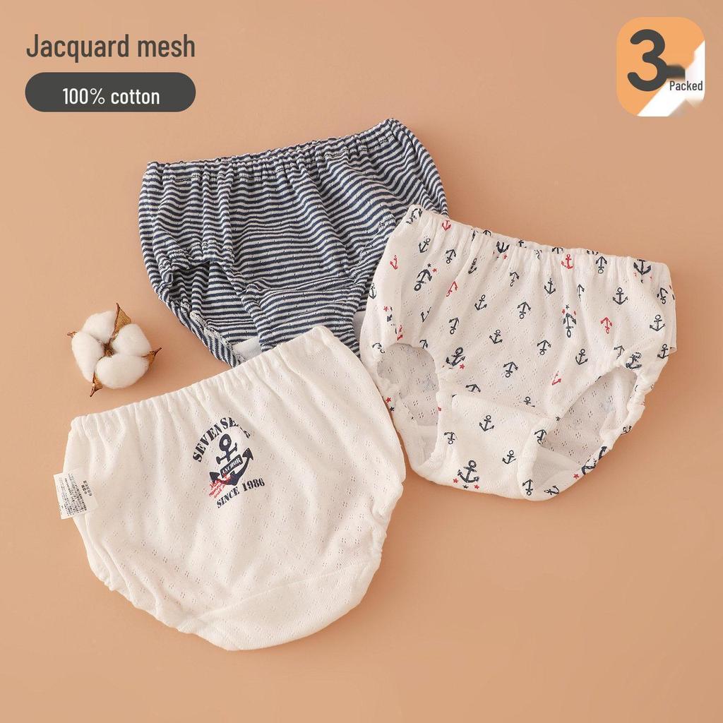 3-Pack Boys' Four Seasons Cotton Briefs - Breathable, No-Pinch Student Underwear