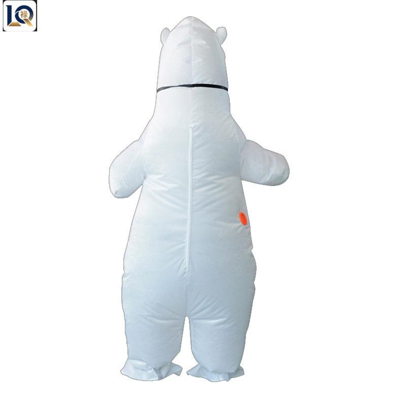 Disfraz Inflable De Oso Polar Con Gorro Y Bufanda De Papá Noel, Tamaño Adulto, Incluye Bomba De Aire, Ideal Para Fiestas De Navidad Y Carnaval