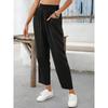 Women Black Casual Summer New Baggy Fashion High Waist Pants Summer Solid Basic Pants Streetwear Commuting Trousers On Sale