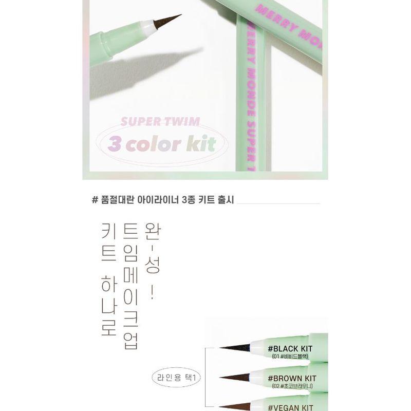 Merry Monde - Super Twim Pen Eyeliner Kit - 3 Types