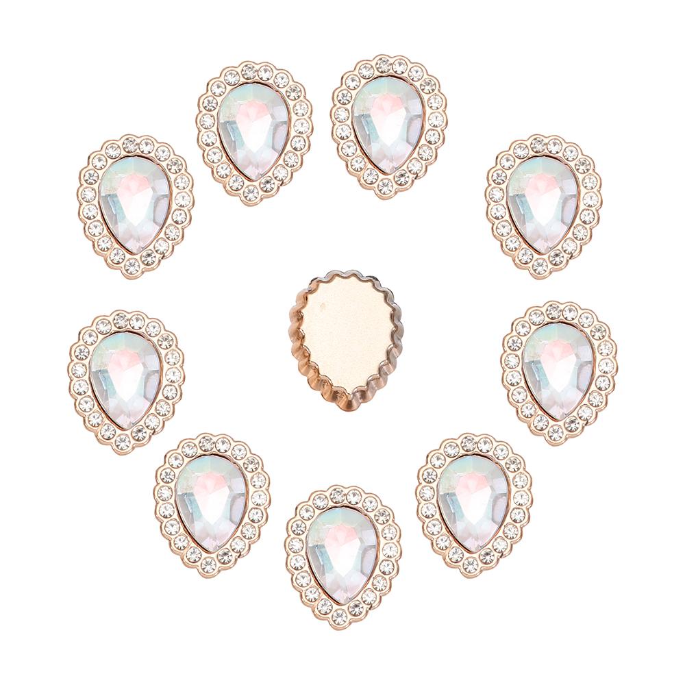 10PCS Pearl Flower Rhinestone Buttons For Hair Pins Clothing Decoration Vintage Buttons DIY Crafts Apparel Sewing Accessories