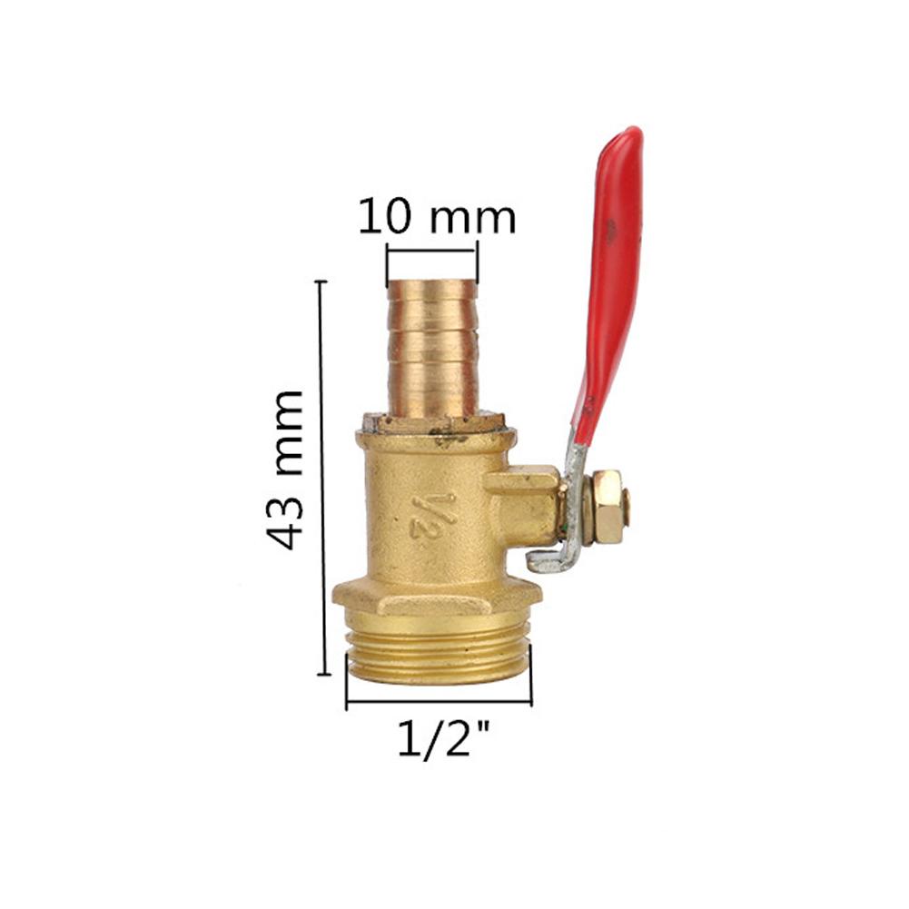 Messing Dorn-Kugelhahn 1/4 1/2 Außengewinde Verbinder Gelenk Kupferrohr Fitting Kupplung Adapter 8/10/12mm Schlauchtülle