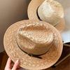 Jazz Western Cowboy Hat Wide Brim Visor Cap American Hollow Straw Hat  Summer