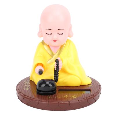 Little Monk Figurine Solar Funny Car Shaking Head Toy Chinese Little Monk Statue Car Dashboard