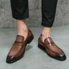 Men Brown Loafers Thick Sole Platform Height Increase Black Classic Business Office Dress Prom Tuxedo Party Shoes