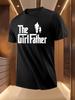 Summer Tshirt with The Girl Father Silhouette Print - Lig...