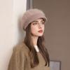 New Rabbit Fur Hat for Women Plus Velvet To Keep Warm Grandma Ear Protector Wool Knitted Hat for Middle Aged and Elderly Mothers