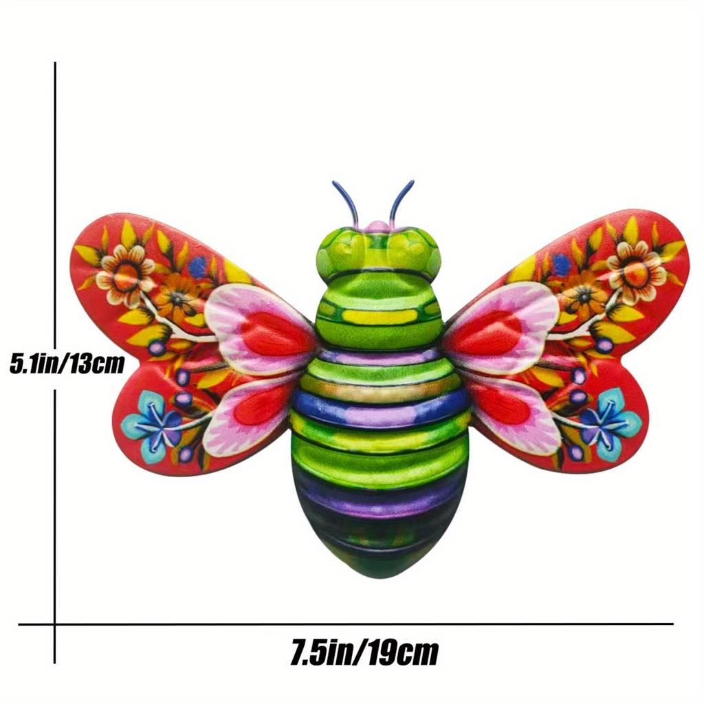 Metal Butterflies Outdoor Wall Art Decor, 2D Colorful Garden Sculpture Outdoor Iron Hanging Decor Ornaments