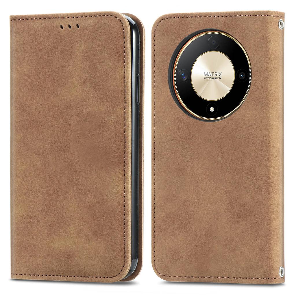 For Honor X9b 5G/Magic6 Lite 5G/X50 5G Case PU Leather Skin-touch Mobile Phone Stand Cover