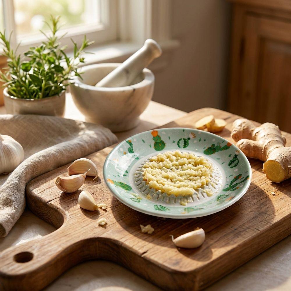 Grattugia Manuale in Ceramica per Zenzero Grattugia Antiscivolo per Frutta Ciotola Schiaccia Zenzero Preparazione Pasti