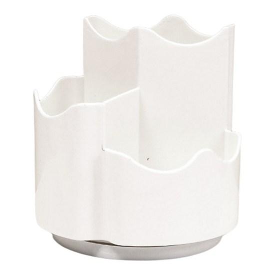 

Держатель для кистей для макияжа, большая емкость, вращающаяся пластиковая столешница, подводка для глаз, витрина для бровей, ежедневное использование белый