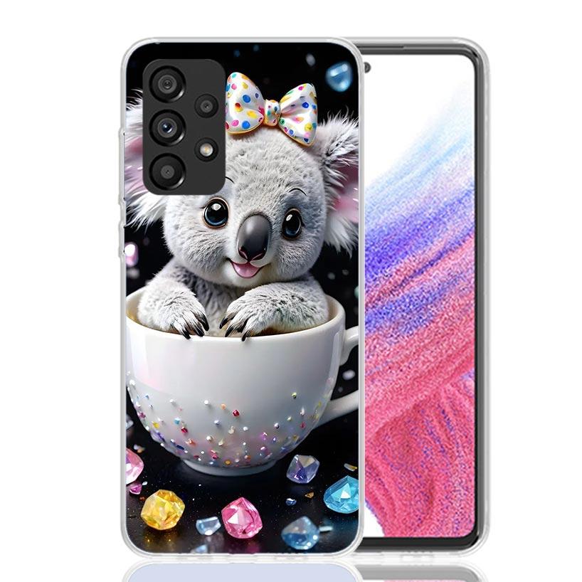 Koala Kawaii Cute Animal Phone Case For Samsung Galaxy A17 A16 A14 A15 A13 A57 A56 A54 A55 A53 A37 A36 A34 A35 A33 A26 A24 A25 A