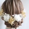 [Lomeri] Lomeri Hair Ornament Set of 12 (White Gold) Featuring Baby's Breath, Hydrangea, and Pearls (A374)