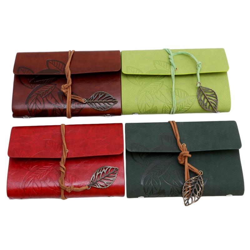 Retro Leaf Notebook School Office Stationery Diary Notepad Literature PU Leather Note Book Traveler Journal Planners Gifts