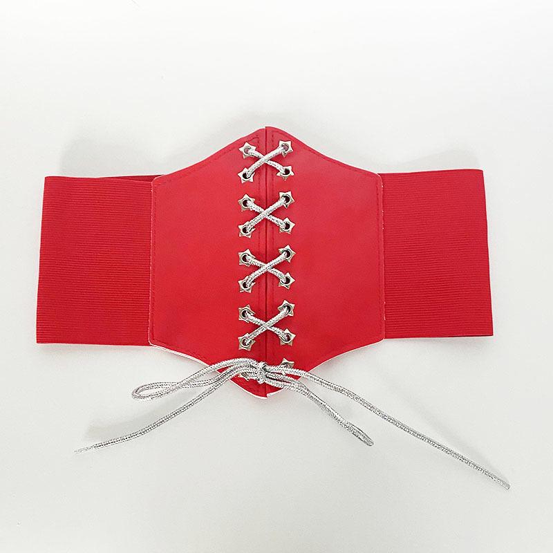 Elegant Retro Bow Elastic Waist Belt Corset Dress Suit