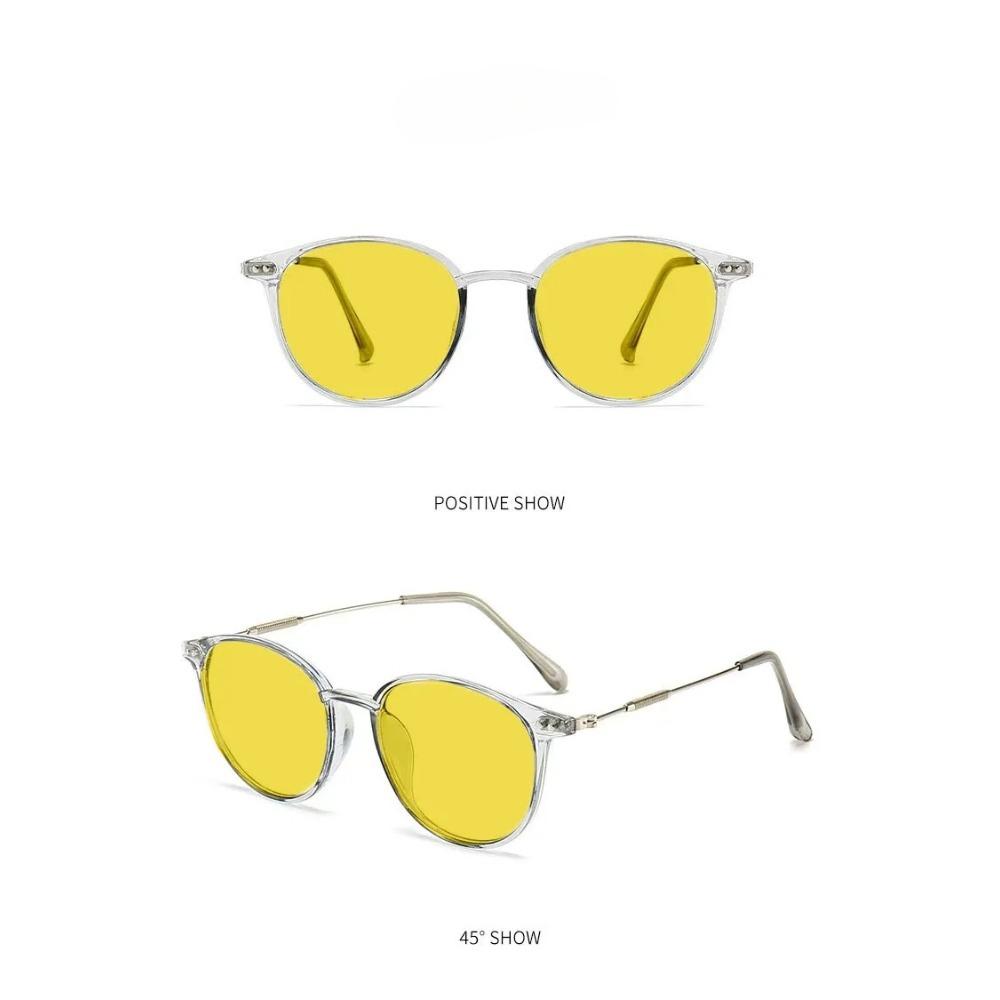 Fashionable Ultralight Night Vision Myopia Glasses Unisex Classic Round Frame Anti-Glare Driving Day & Night Near Sight Eyewear