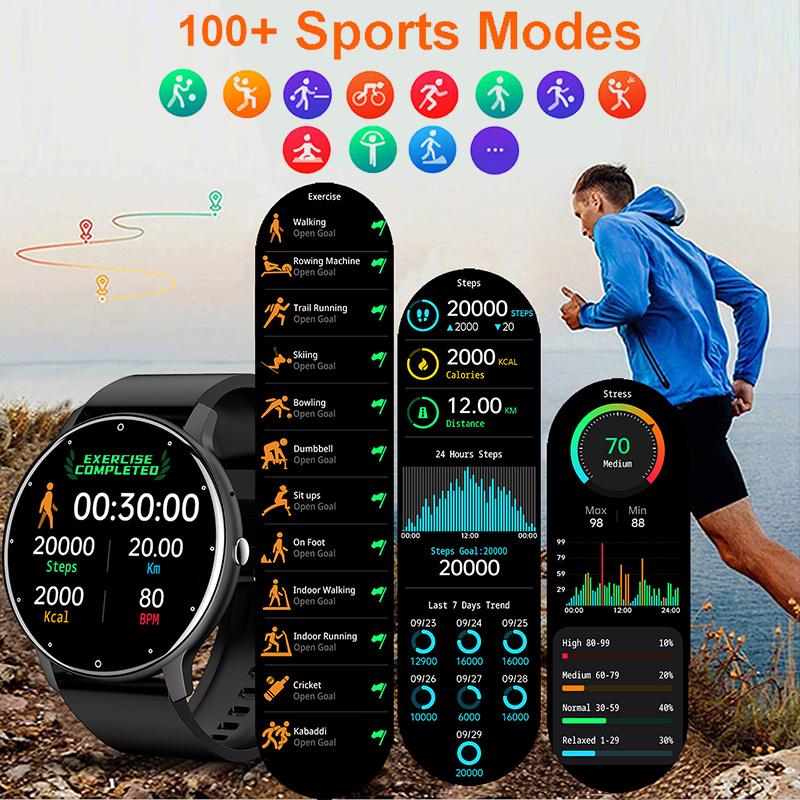 SACOSDING Smart Watch for Men Women Bluetooth Call Heart Rate Fitness Tracker with 1.39 Inch Screen IP67 Waterproof Smartwatch Android