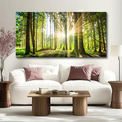 Sunrise Forest Wall Art Картини на полотні Сучасний природний пейзаж Плакати та принти Настінні картини для домашнього декору у вітальні