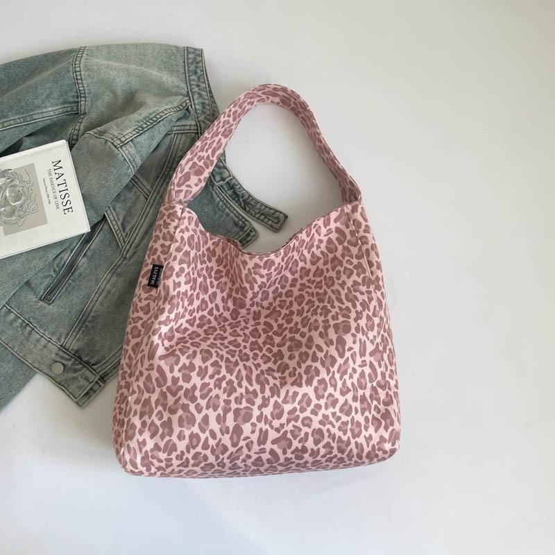 Leopard print bag women's large-capacity new casual simple double-sided shoulder bag commuter tote bag