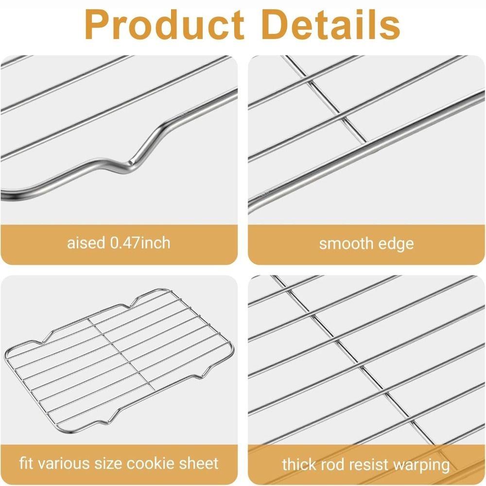 New Stainless Steel Cooling Rack Non-stick Silver Baking Tray Barbecue Cooking Mesh Shelf