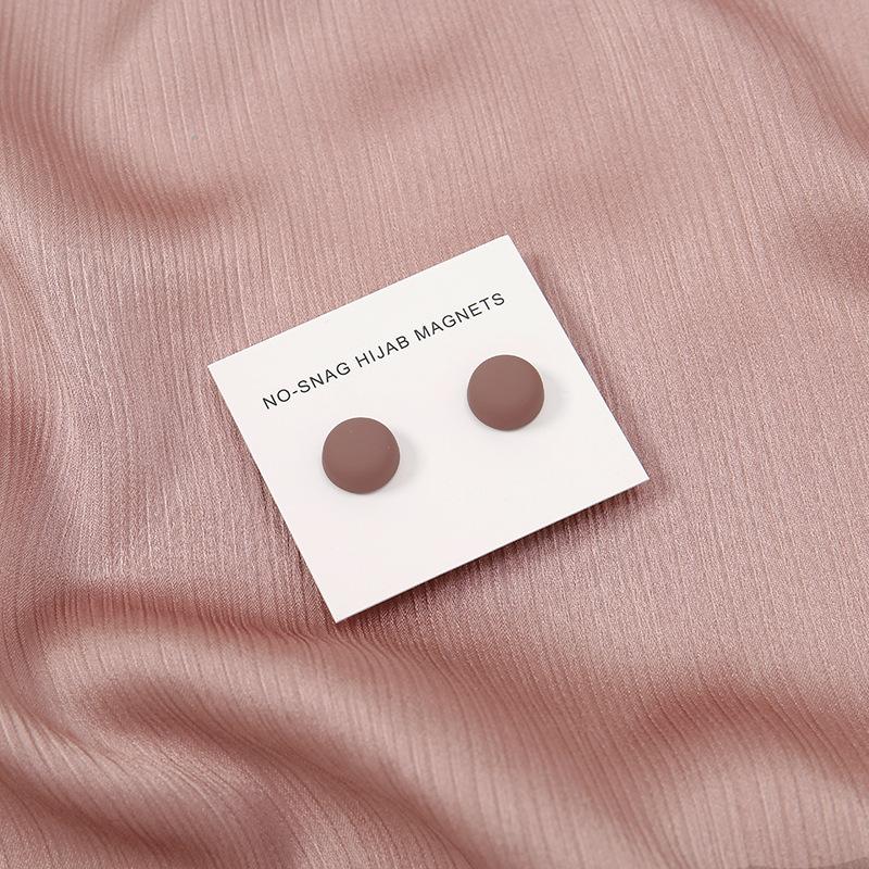 Fashion Matte Silk Scarf Hijab Magnetic Brooch Hijab Round Clip For Women Shawl Muslim Strong Magnetic Button Turban Accessories