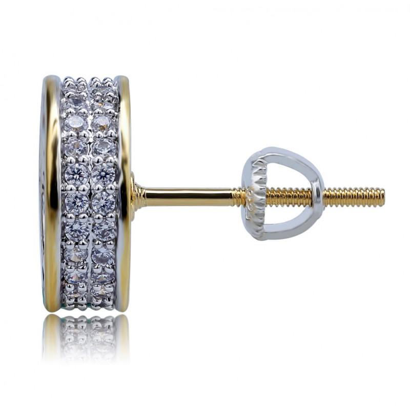 Cylindrical Mens Earrings Full Zircon Hip Hop Trendy Ear Jewelry