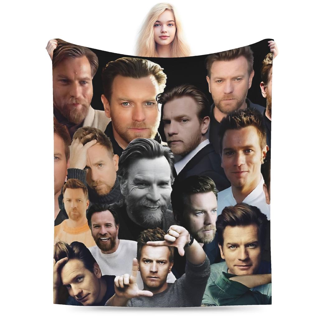 Soft Warm Blankets Children Ewan McGregor Jesus Art Print Throw Blanket  Flannel Bedspread For Couch Chair Sofa Bed Sofa Bed