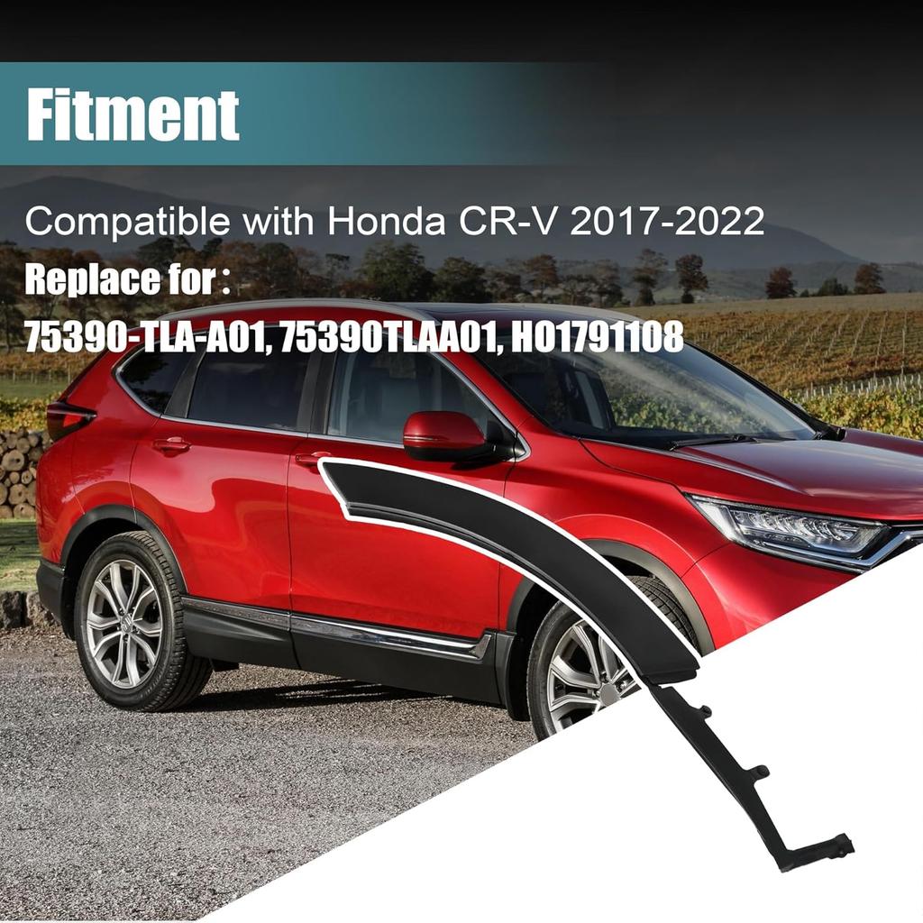 GXARTS Door Flare Molding Trim Rear Right Side 75390TLAA01 Compatible with Honda CRV 2017 2018 2019 2020 2021 2022 Door Side Wheel Molding Trim Rear