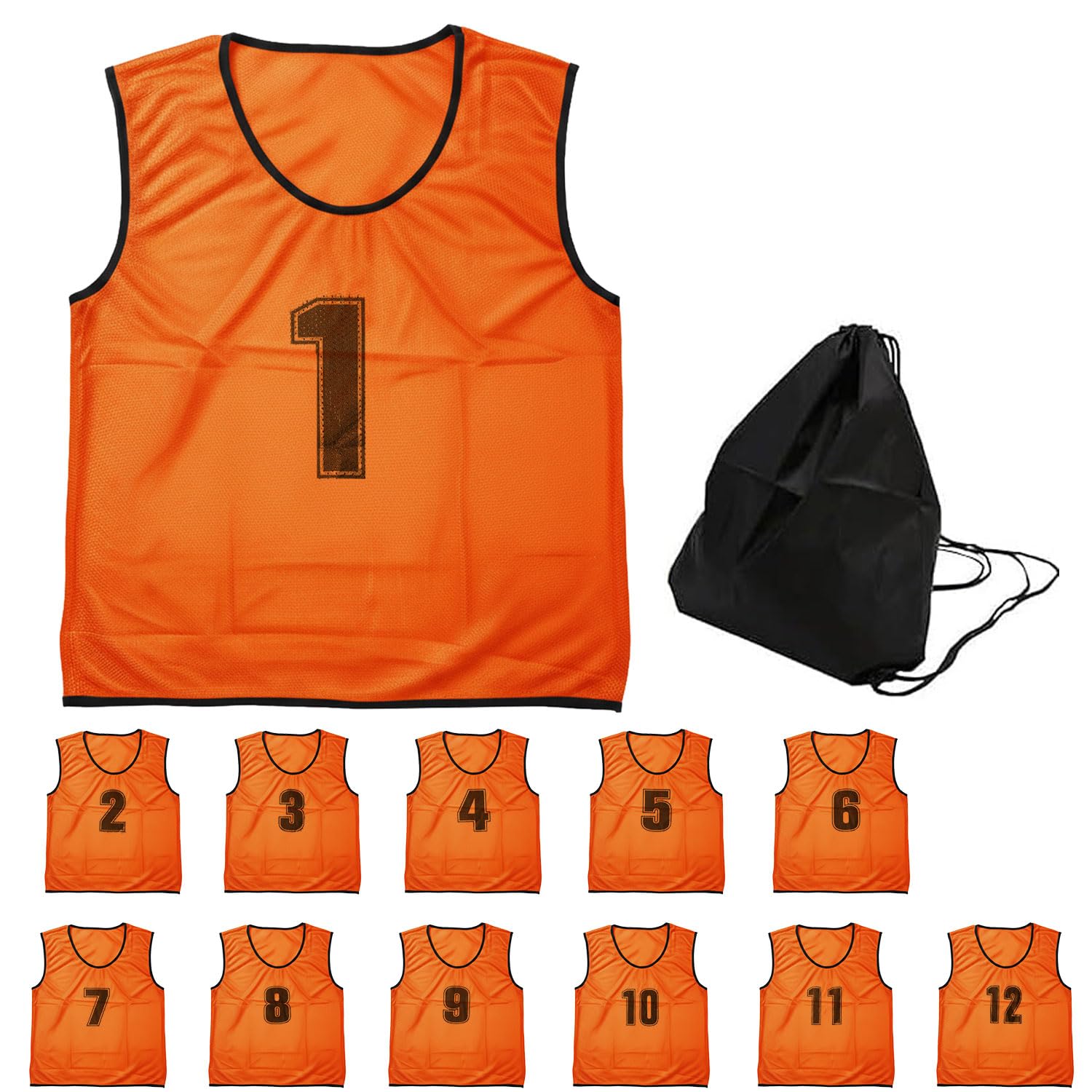 

[Logic] Logic Bibs Set for Children and Adults, 10 Colors Available, Numbered, Mesh, with Storage Bag, 30-Day Warranty, for Soccer, Basketball, Futsal