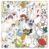 50 Gänse Doodle Aufkleber Persönlichkeit Cartoon Niedliches Tier Dekoration Handyhülle Notizbuch Aufkleber