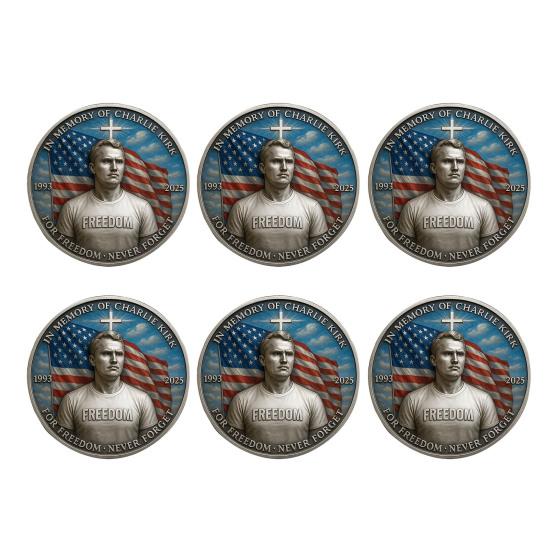 1/2/3/4/5/6Pcs Freedom Liberty Challenge Coin American Flag Keepsake Coin Collectible Souvenir Memorial Badge Veterans