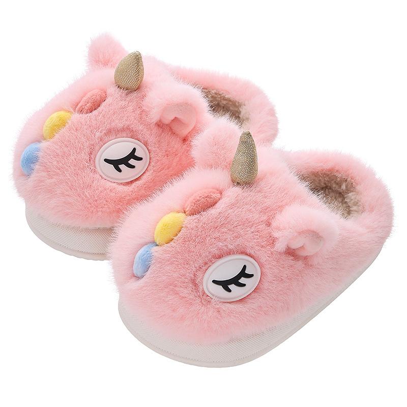 Children's Cotton Slippers for Girls, New Autumn and Winter Style, Plush-lined for Warmth, Suitable for Indoor and Outdoor Wear, Non-slip Girls'