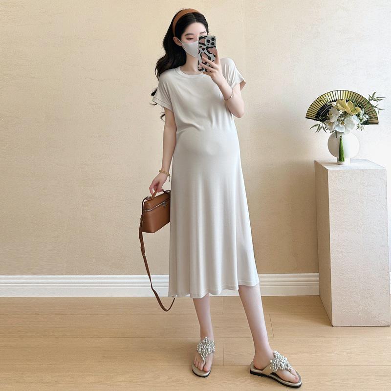 2026 Summer Loose Maternity Dress & Lace Camisole Set M